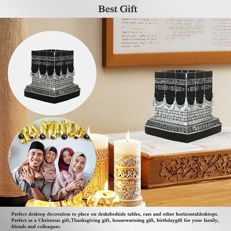 Kaaba Replica Model Islamic Muslim Turkish Ramadan Eid Islamic Gifts Home Decorations Imitation Metal Decoration