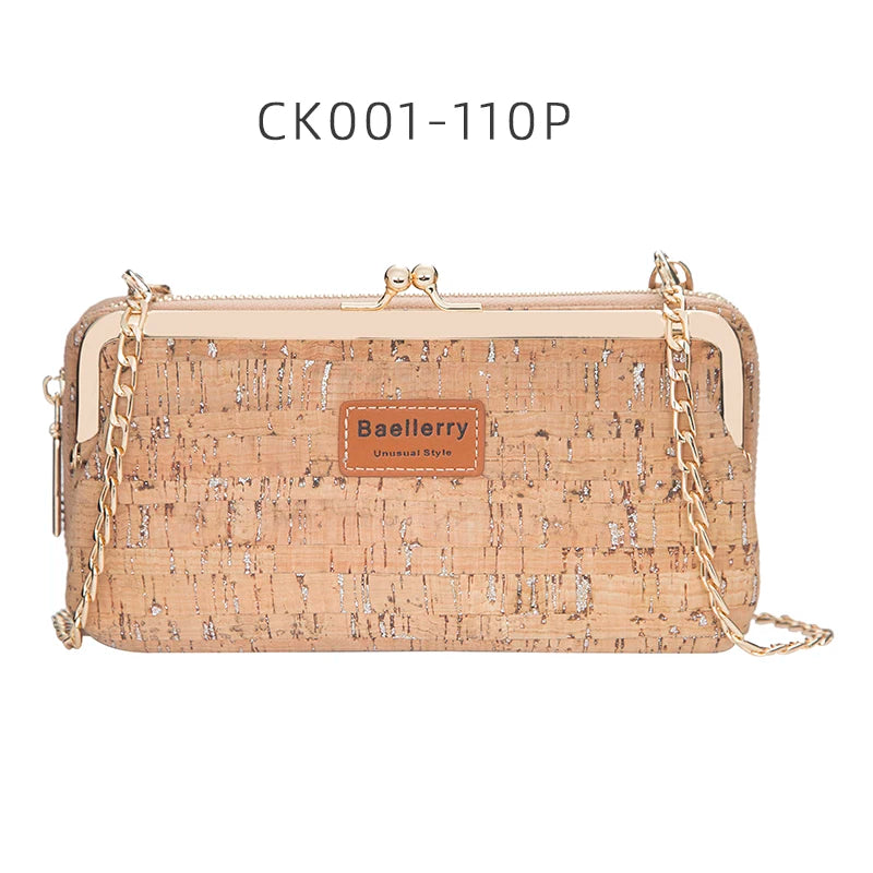 Fashion New Women Wallets Wood Grain Chain Long High Quality Phone Holder Classic Female Purse Zipper Wallet Mini Shoulder Bag