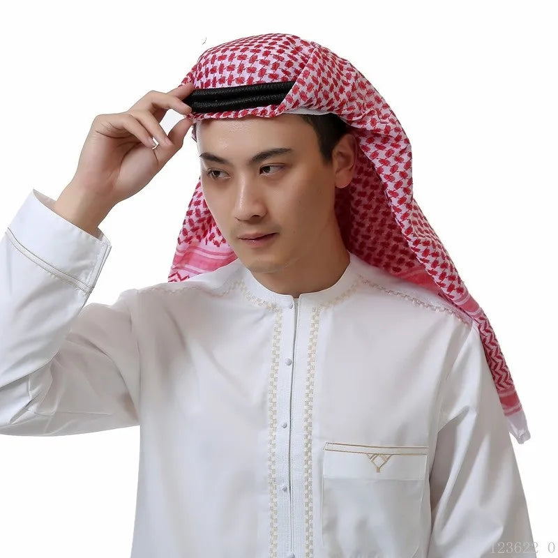 Fashion Muslim Men Head Scarf Hijab Islam Prayer Hat Saudi Arabia Men's Scarf Jewish Musulman Hijabs Clothing Headdress Shawl