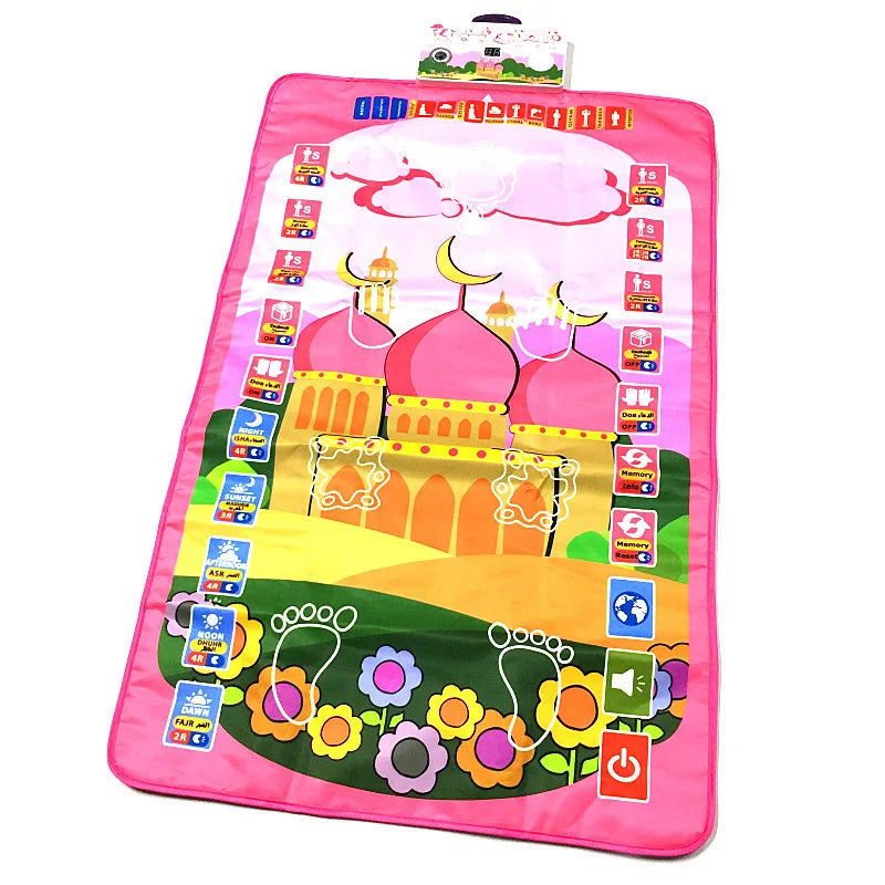 Islamic Prayer Rug Electronic Worship Blanket Muslim Kids Prayer Carpet Children Pray Teaching Salat Musallah Praying Mat
