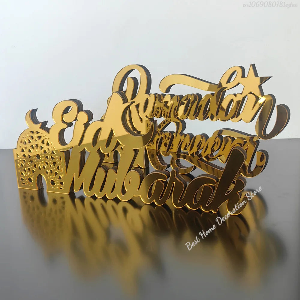 Ramadan Bismillah Acrylic Wooden Ornament Eid Mubarak Home Decoration Islamic Muslim Party Supplies Alhamdulillah Mashallah 2025