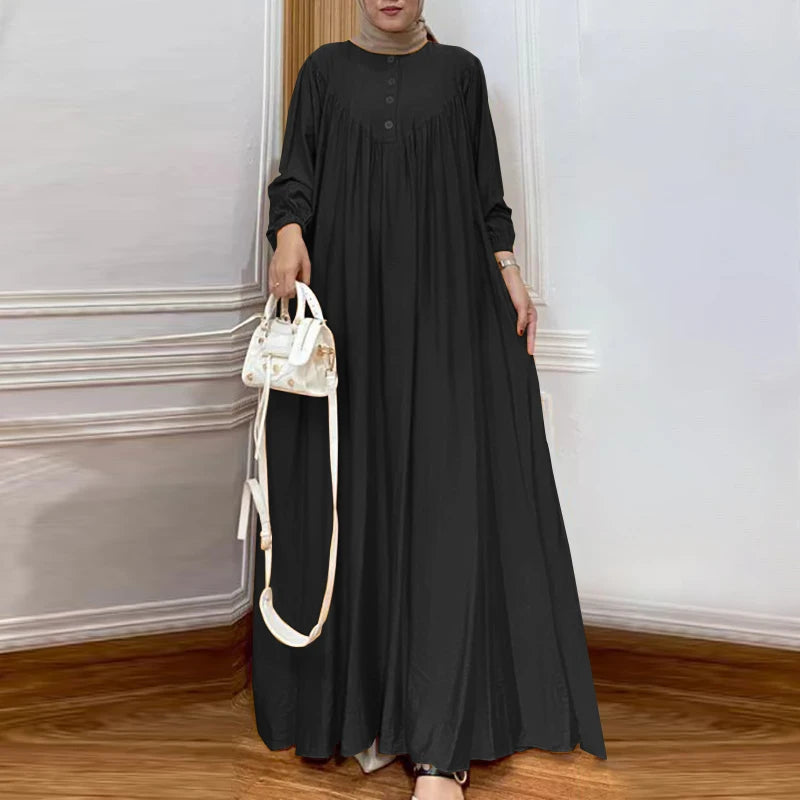 Dress Autumn Dubai Turkey Abaya Hijab Sundress Islamic Clothing Robe Femme