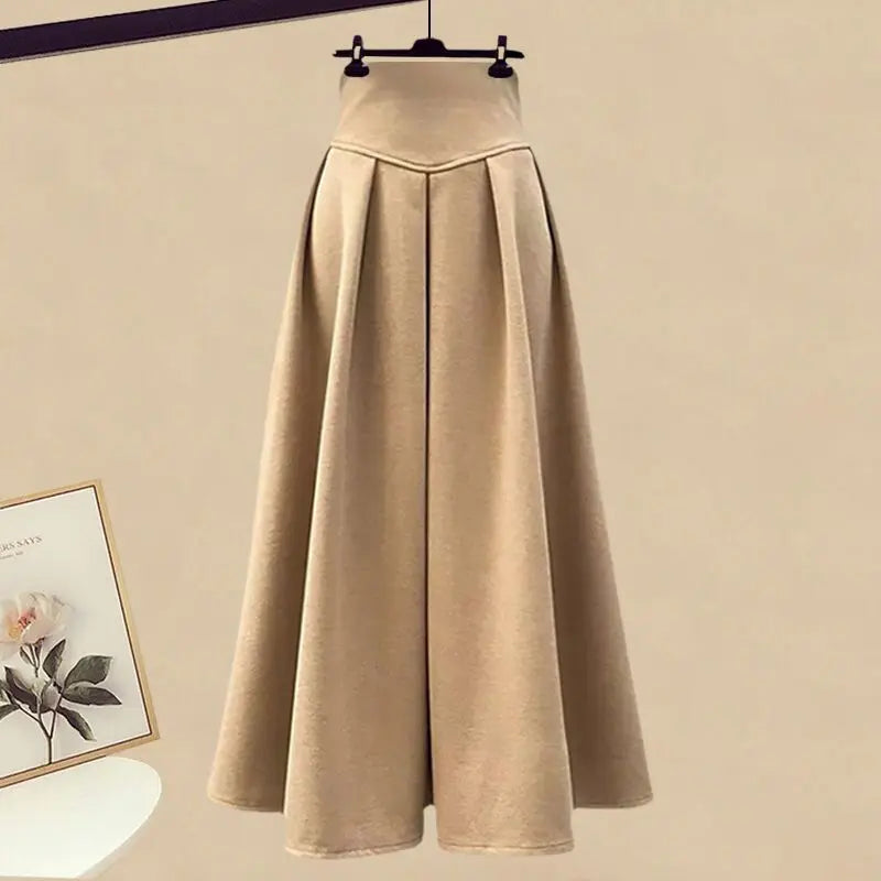 Spring/Autumn New Korean Elegant Splice Fake Two Piece Knitted Sweater Dress