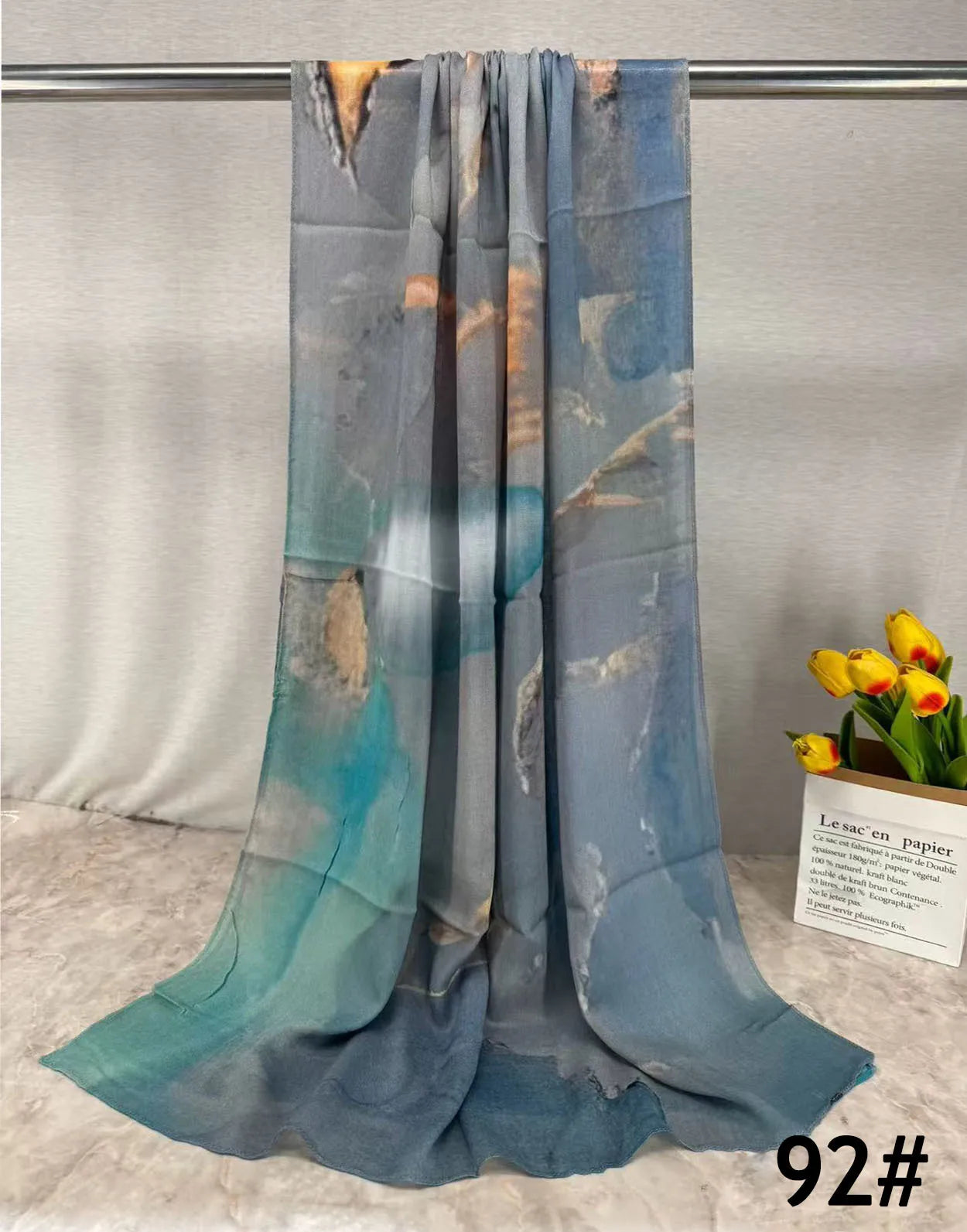 168colors Modal Print Hijab Scarf Premium Soft Breathable Muslim Fashion Headscarf Head Scarf Headwraps for Women Hijabs Turban