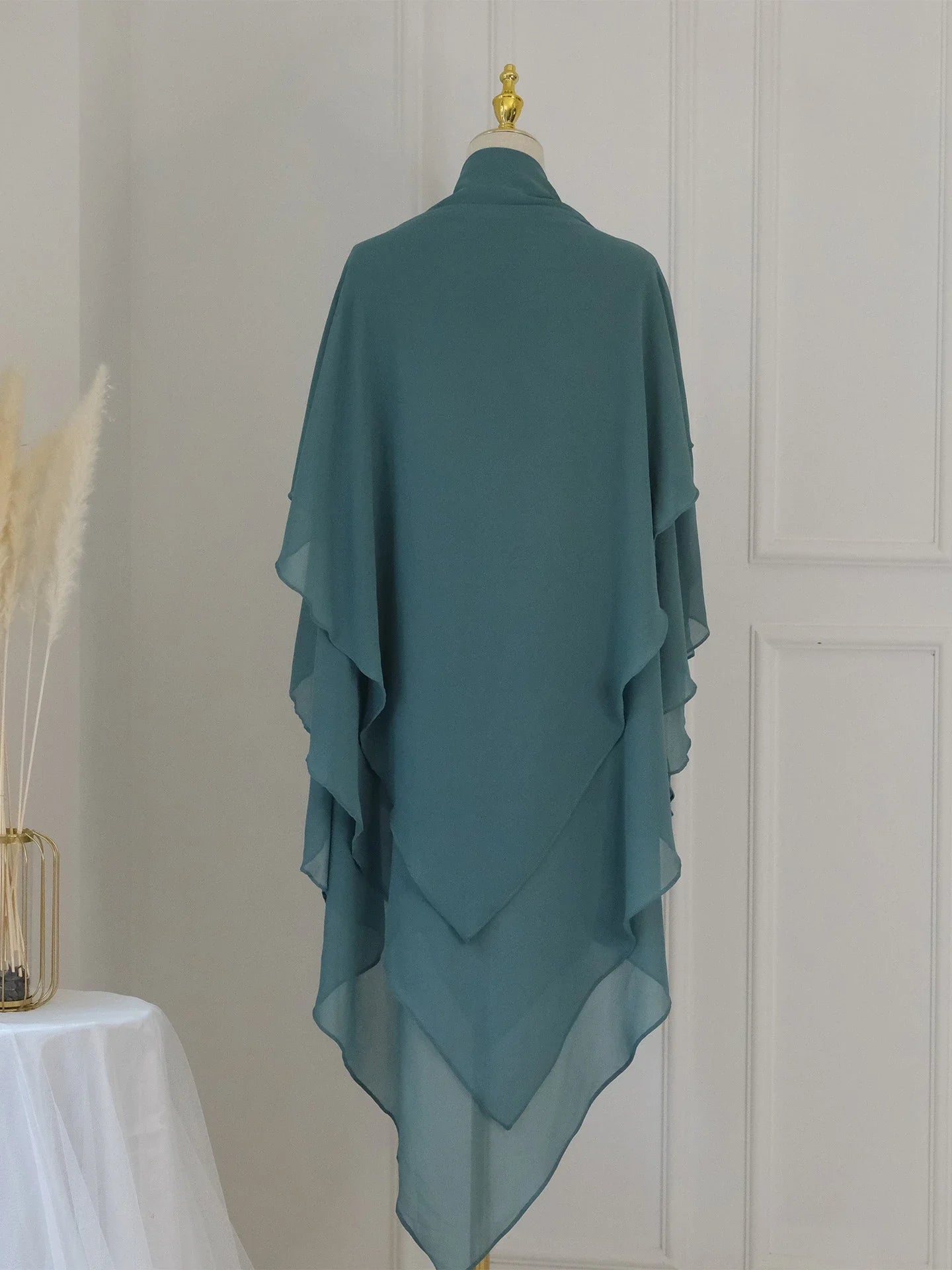 Long Khimar Women Muslim Hijab Prayer Eid 3 Layers Chiffon 2025 Hijabs Headscarf Shawl Veil Long Three-Layer Djellaba Niqab