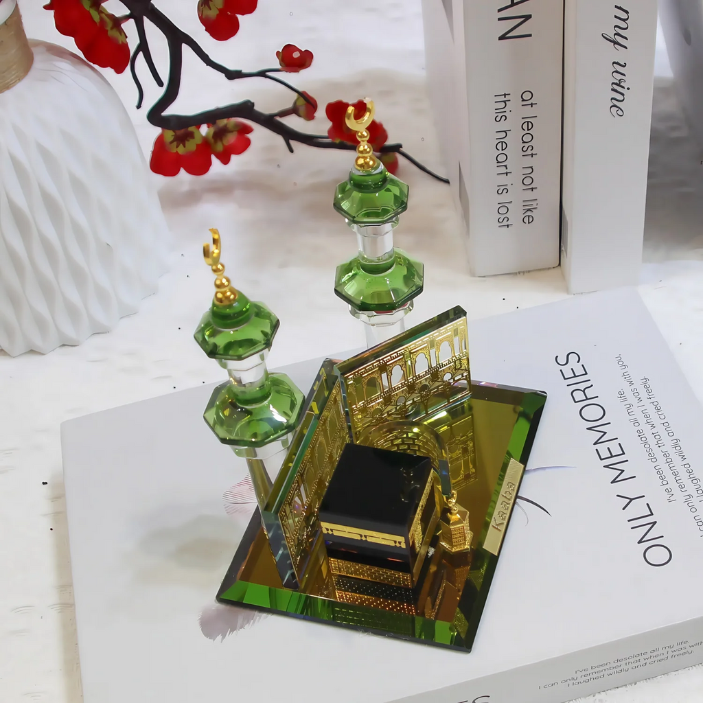 Muslim Kaaba Clock Tower Model Desktop Car Ornament Islamic Home Decor  Islamic Architecture Crystal Collectible Figurines