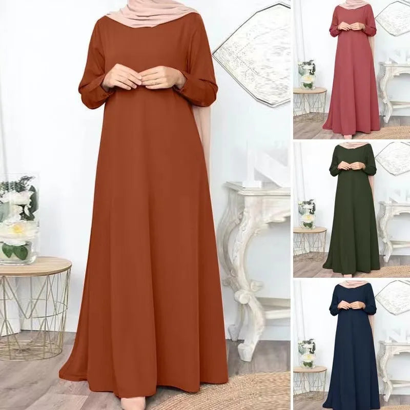 Dress Fashion Women Soft Muslim Abayas Khimar Turkey Islam