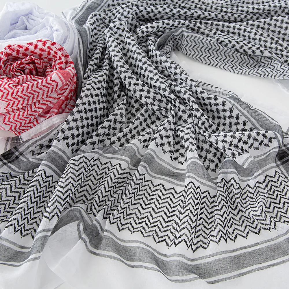 Muslim Men's Head Scarf Saudi Arab Middle Eastern Keffiyeh Scarves Islamic Clothing Male Hijab Turban Shemagh Muhammad Hat