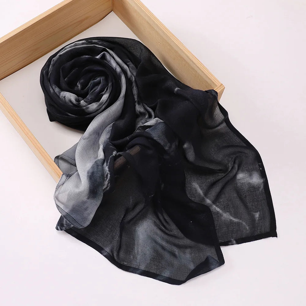 Premium Printed Rayon Modal Hijabs Cotton Hijab Scarf for Women Wraps and Shawls Musulman Headband Islamic Ramadan Turban