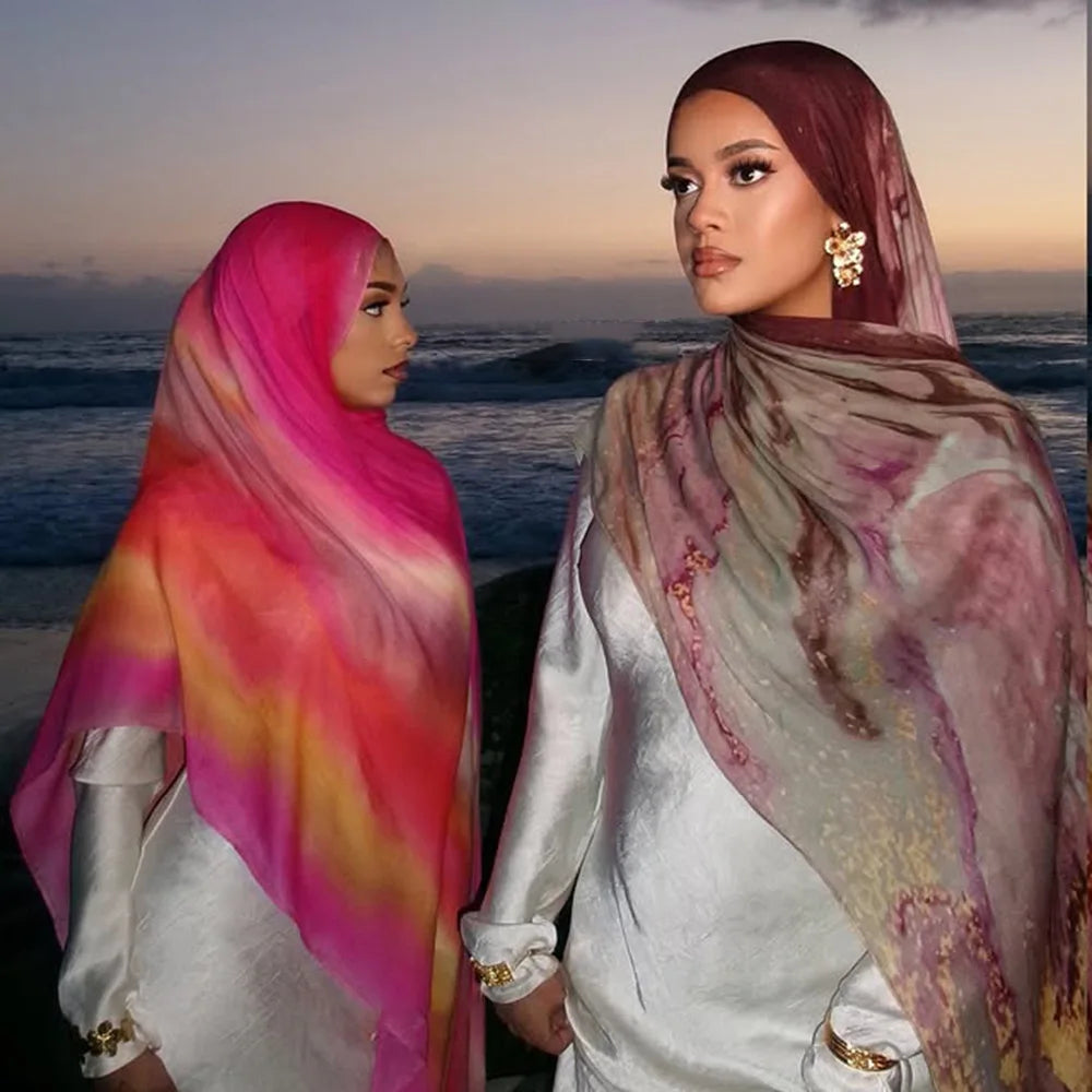 Premium Printed Rayon Modal Hijabs Cotton Hijab Scarf for Women Wraps and Shawls Musulman Headband Islamic Ramadan Turban