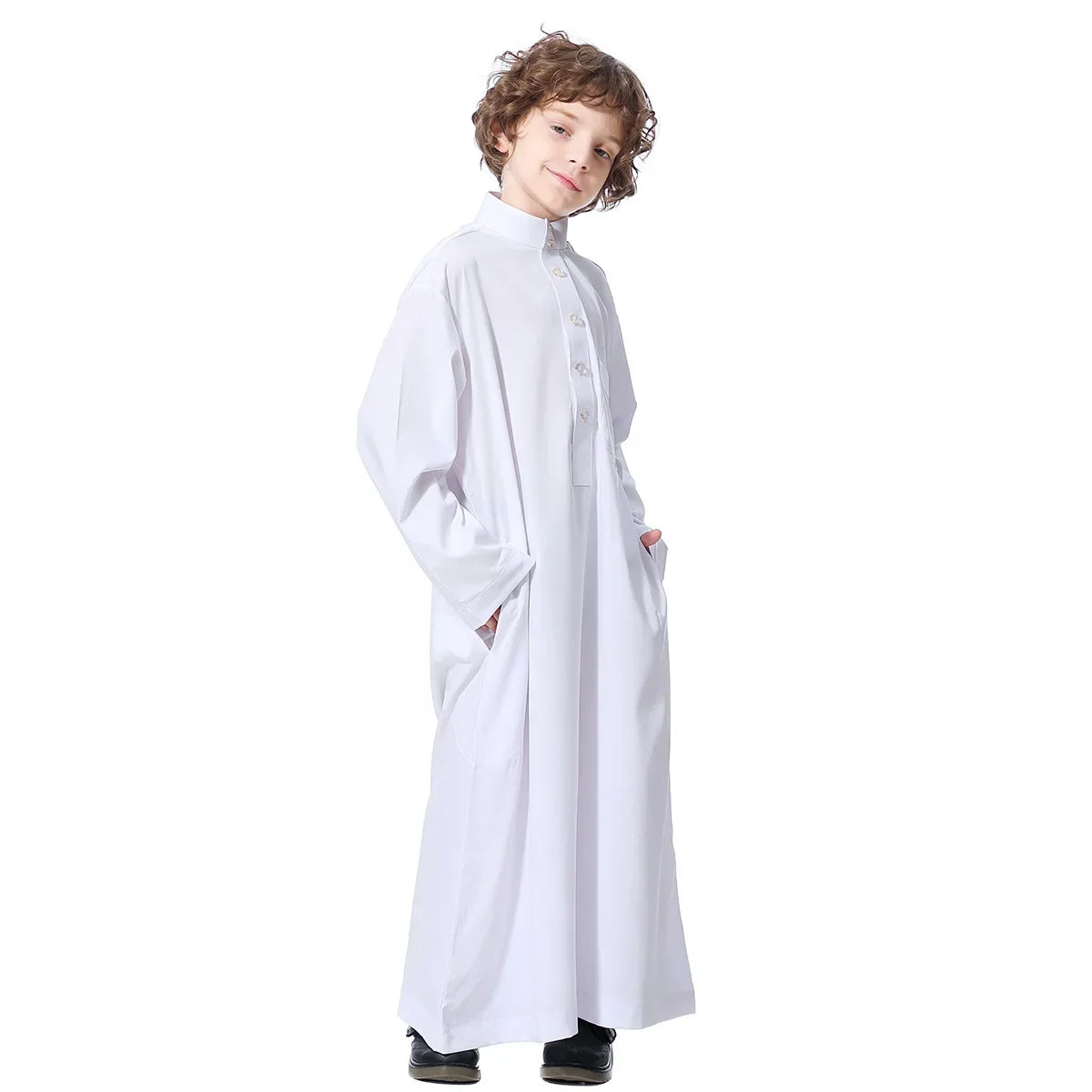 Muslim Saudi Arab Boys Robe Kids Abaya Kaftan Prayer Islam Ramadan Clothing Long Sleeve Thobe Middle East Teenage Dress Dubai