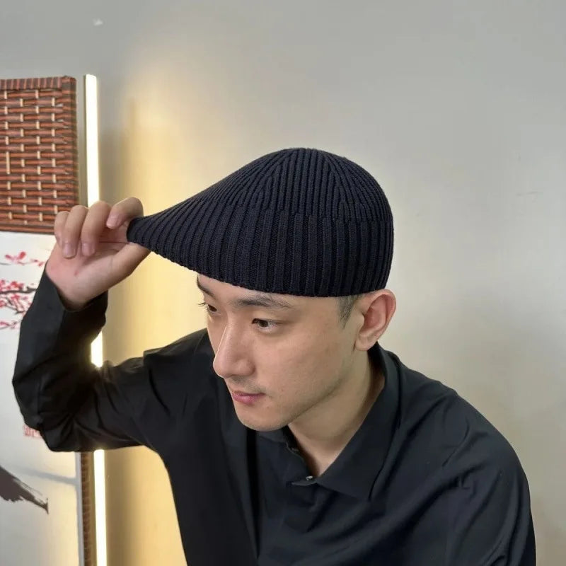 Muslim Hats for Men Pure Cotton Knitting Melon Hat Spring Winter Hijab Elegant High Strength Eid Ramadam Prayer Caps