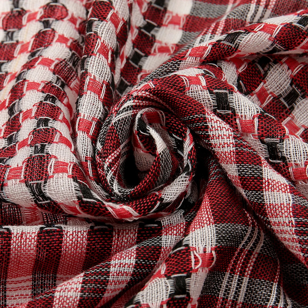 Saudi Arabic Islamic Accessories Men Praying Hat Headscarf Headband Muslim Traditional Costumes Clothing Plaid Turban 140*140cm