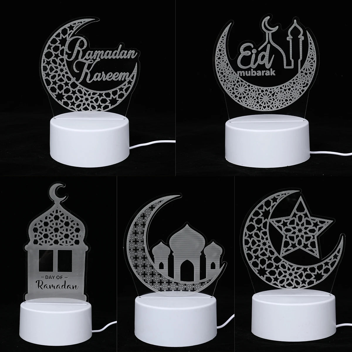 3D Led Lamp Ramadan Night Light Led Moon Star Eid Bedroom Decoration Light Ornament Ramadan Decoration For Home