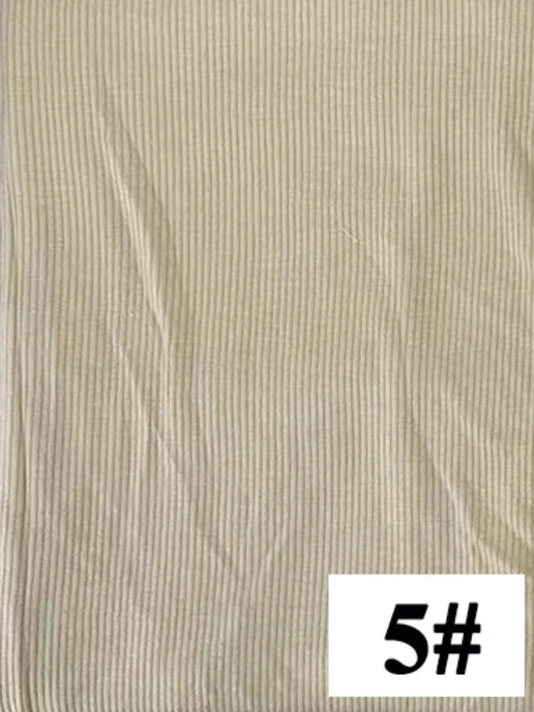 Premium Bamboo Ribbed Jersey Hijab Scarf for Women Elastic Breathable Thread Knitted Scarf Women Soft Striped Headscarf Bandana