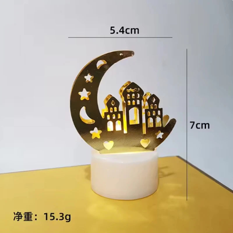 LED Moon Star Castle Lights Eid Mubarak Electronic candle light Islam Muslim Festival Party Eid al-Fitr home Ramadan Decoration