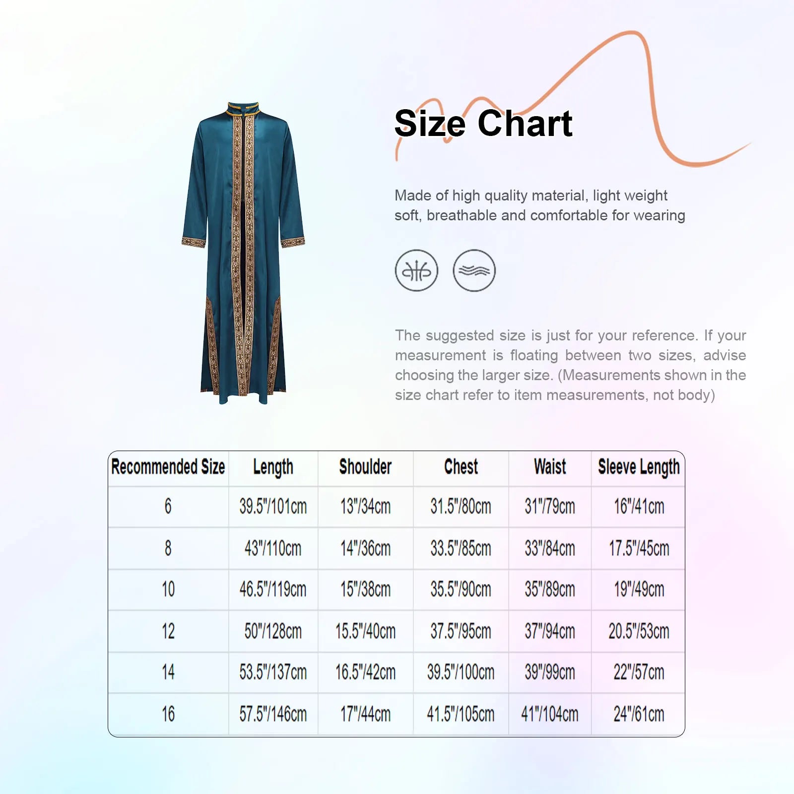 Boys Islamic Robe Kaftans Arab Gown Long Sleeves Slit Zipper Gold Embroidery Maxi Muslim Thobe Kids Festival Holiday Costume