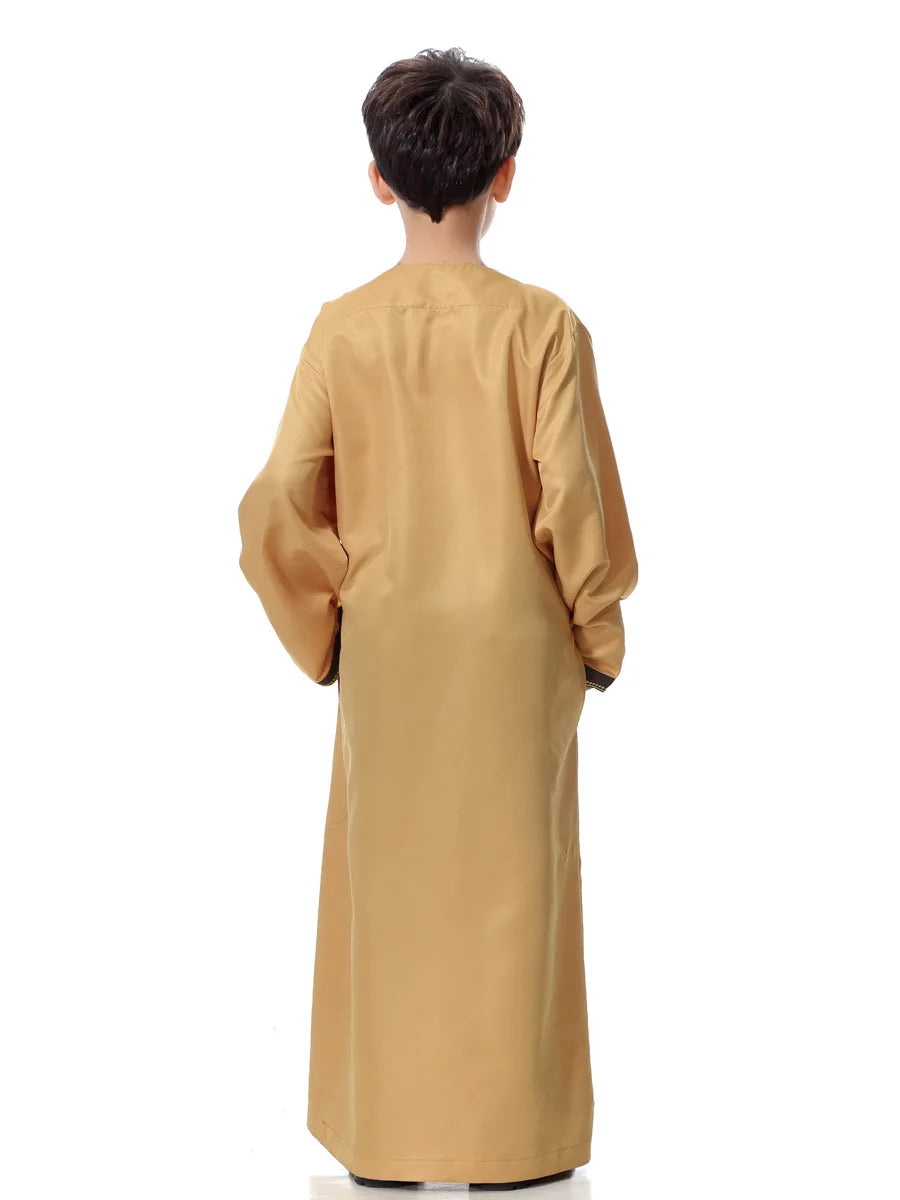 Eid Muslim Kids Abaya Jubba Thobe Dress Kimono Boy Thobe Thawb Caftan for Children Ramadan Long Robes Dress Dubai Arab 2026