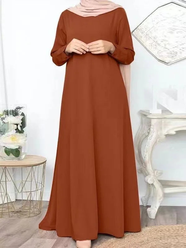 Dress Fashion Women Soft Muslim Abayas Khimar Turkey Islam