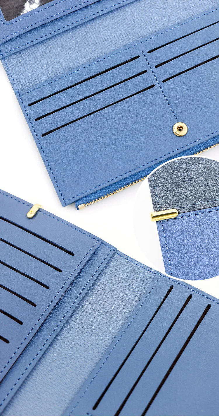 New Women Long Wallets Handbag Zipper Coin Pocket Female Purse Photo Holder Credit Card Holder Women's Clutch Wallet