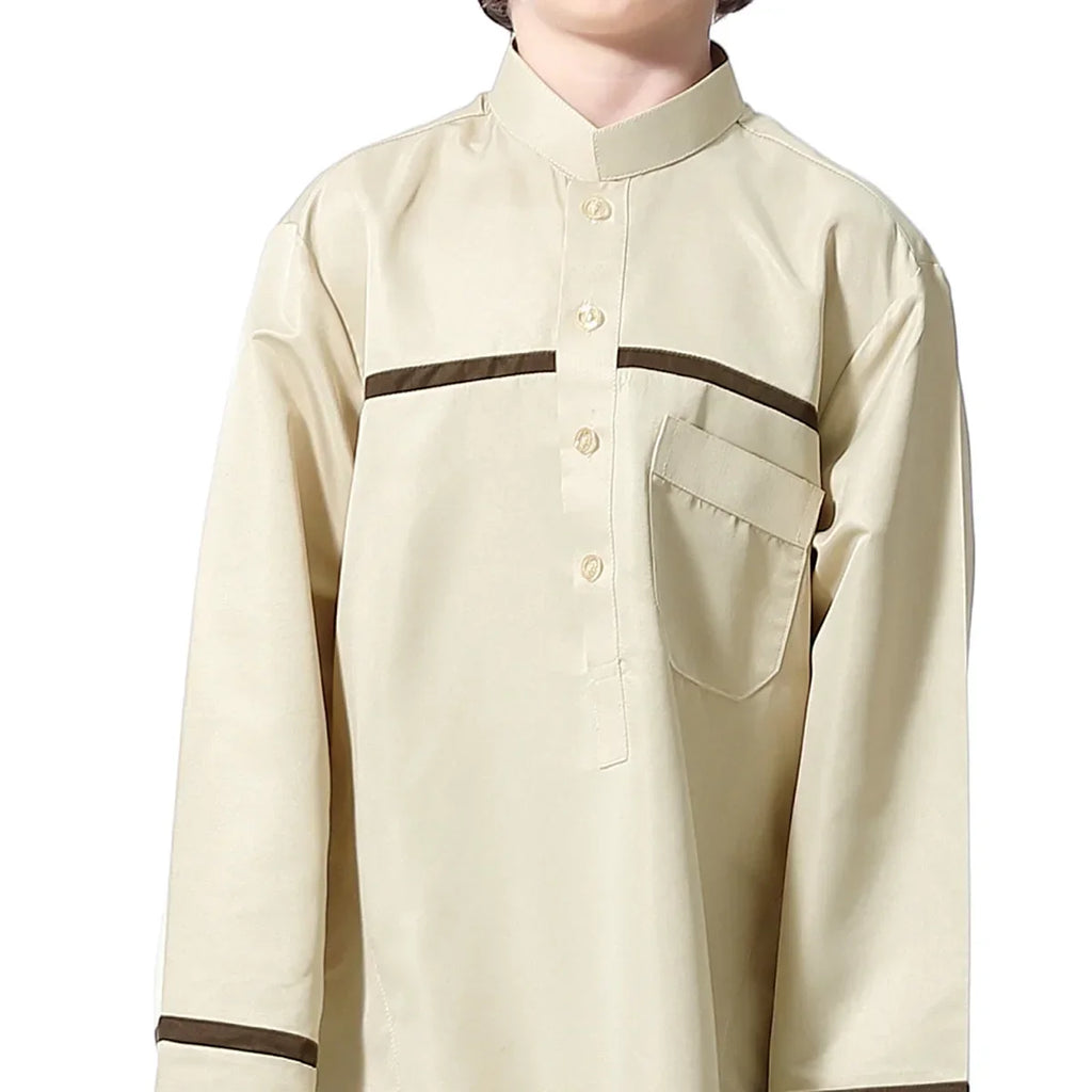 Muslim Saudi Arab Boys Robe Kids Abaya Kaftan Prayer Islam Ramadan Clothing Long Sleeve Thobe Middle East Teenage Dress Dubai