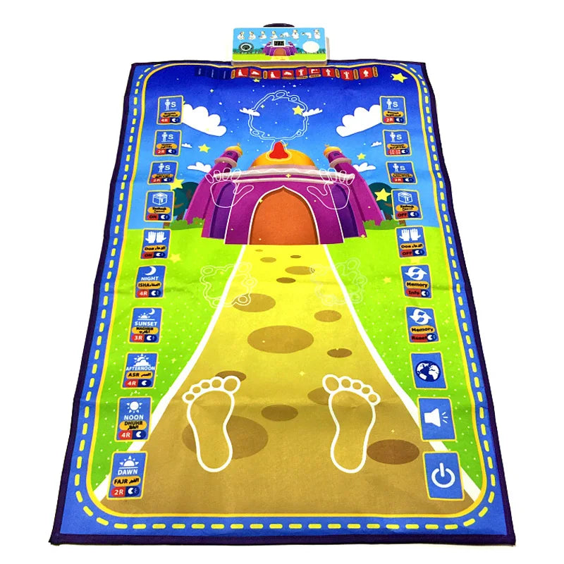 Talking Prayer Mat Educational Interactive Rug Salah Muslim Kids Gift Islam Electronic Worship Blanket Compass Islamic Carpet