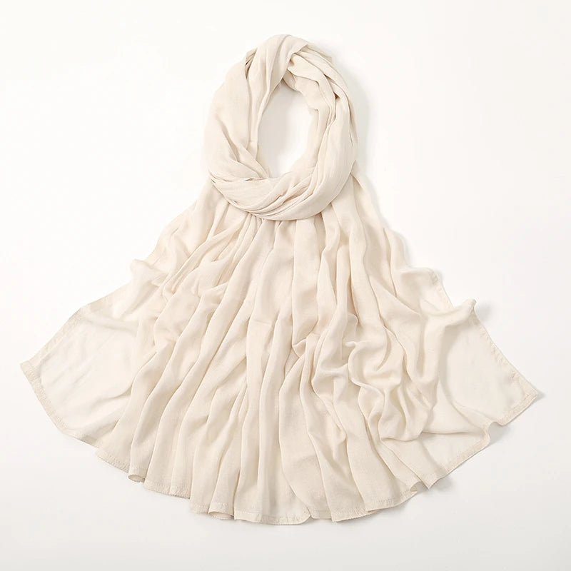 Rayon Viscose Muslim Woman Hijab Cotton Plain Musulman Scarves Solid Islamic Shawls and Wraps Soft Women's Turban Headband Veil