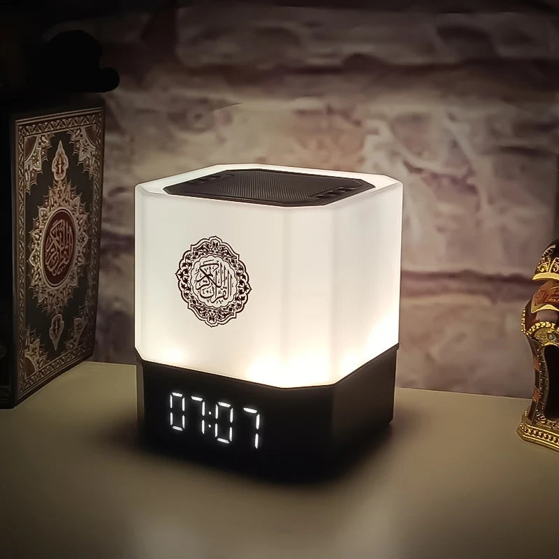 Quran Azan Clock Koran Islamic Muslim Bright Night Light Lamp Holy Bluetooth Speaker Wireless Portable Arab Ramadan Caixa De Som