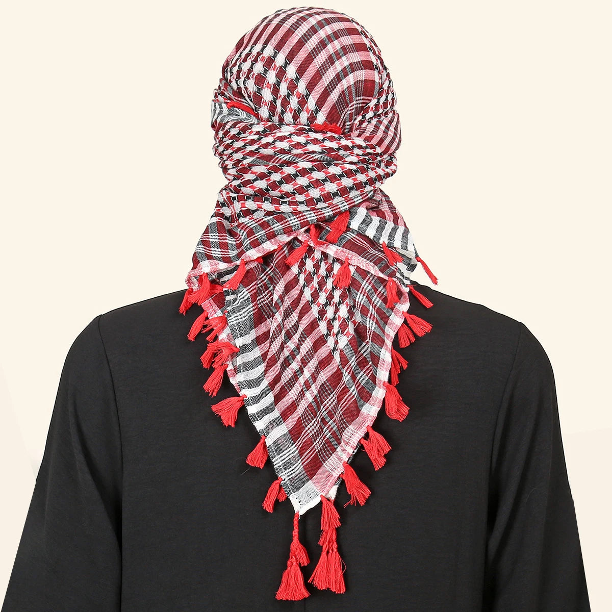 Saudi Arabic Islamic Accessories Men Praying Hat Headscarf Headband Muslim Traditional Costumes Clothing Plaid Turban 140*140cm