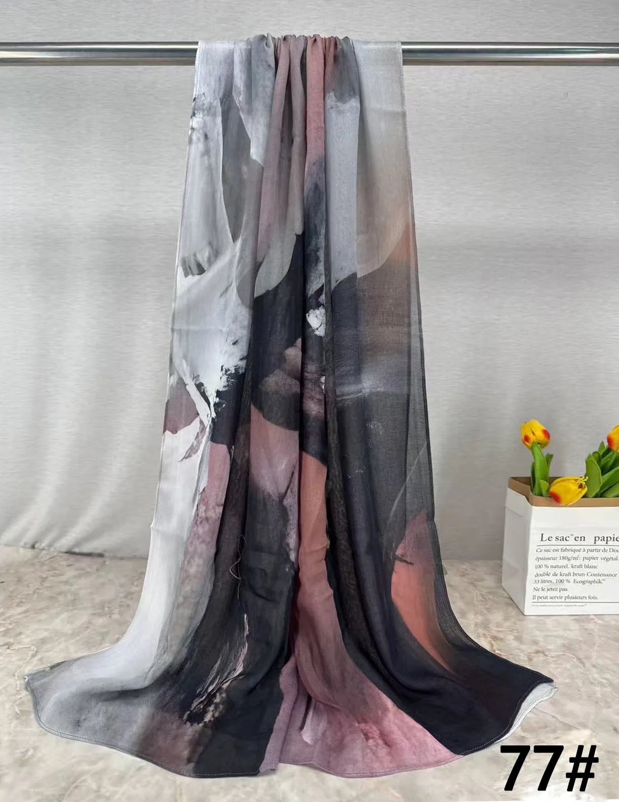 168colors Modal Print Hijab Scarf Premium Soft Breathable Muslim Fashion Headscarf Head Scarf Headwraps for Women Hijabs Turban