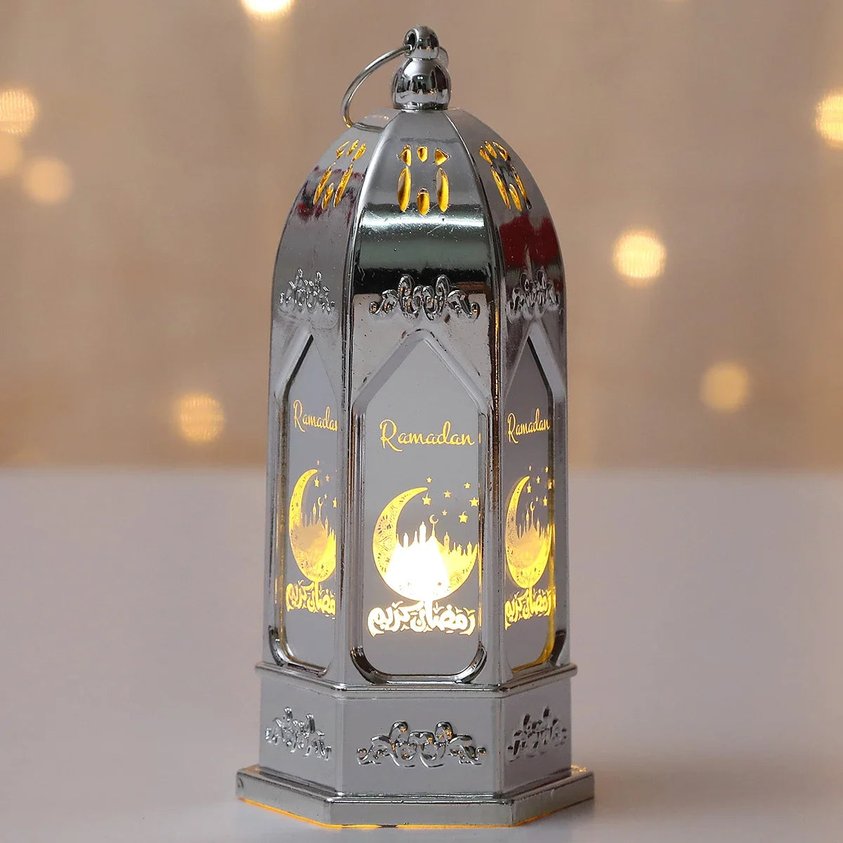 Muslim Ramadan Decor Lantern Ornament EID Mubarak Moon LED Candle Lamp Eid Al Adha Gift Gurbang Ramadan Decoration for Home
