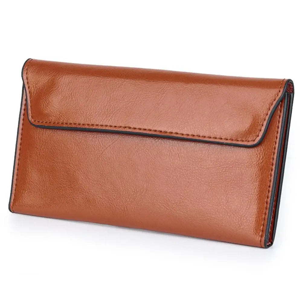 Slim Genuine Leather Women Long Wallet Large Capacity Female Coin Purse Portable Clutch Bag Cowhide Wallet for Women