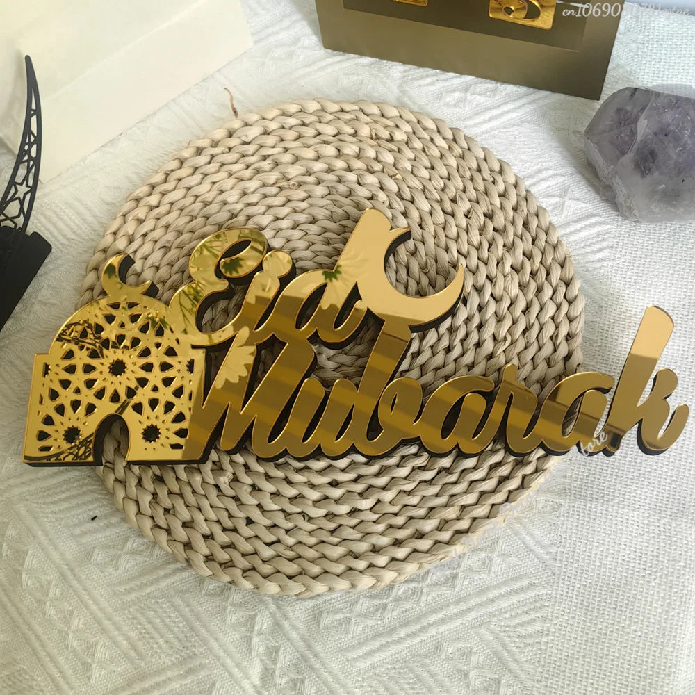 Ramadan Bismillah Acrylic Wooden Ornament Eid Mubarak Home Decoration Islamic Muslim Party Supplies Alhamdulillah Mashallah 2025