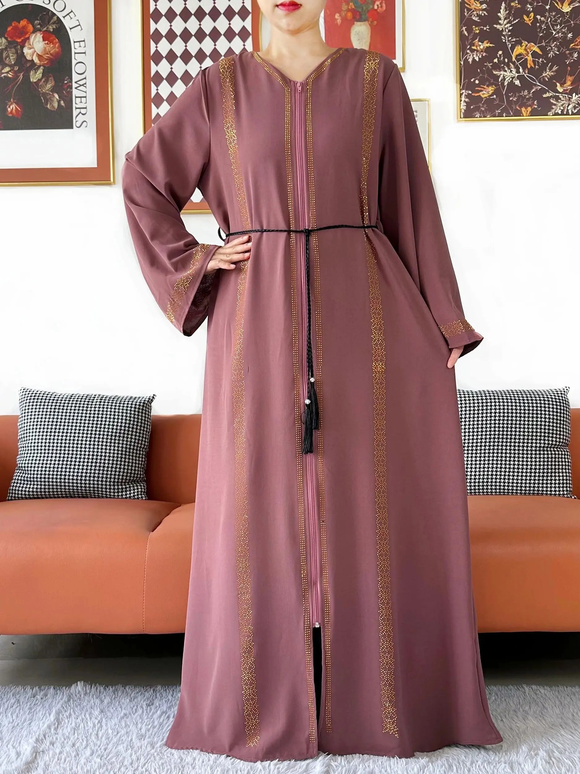 New Elegant Women Abaya Long Sleeve Chiffon Loose Open Abaya Muslim Islamic Clothing Cardigan Style Muslim Fashion Dresses