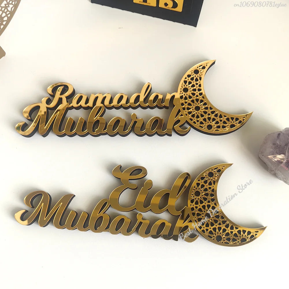 Ramadan Bismillah Acrylic Wooden Ornament Eid Mubarak Home Decoration Islamic Muslim Party Supplies Alhamdulillah Mashallah 2025