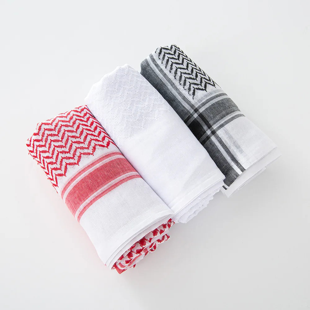 Muslim Men's Head Scarf Saudi Arab Middle Eastern Keffiyeh Scarves Islamic Clothing Male Hijab Turban Shemagh Muhammad Hat