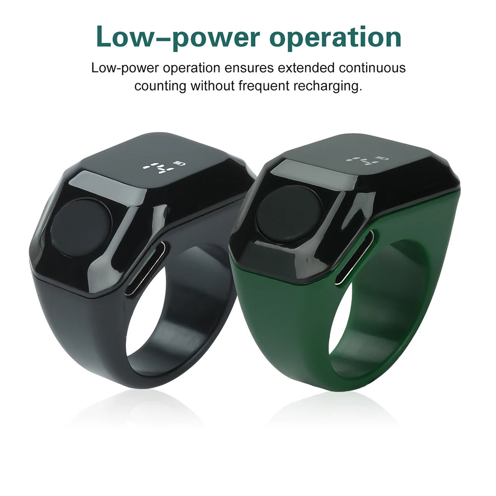 Smart Ring Counter Bluetooth APP Control OLED Display Silent Touch Type-C Rechargeable Muslims Zikr Ring Prayer Finger Counter