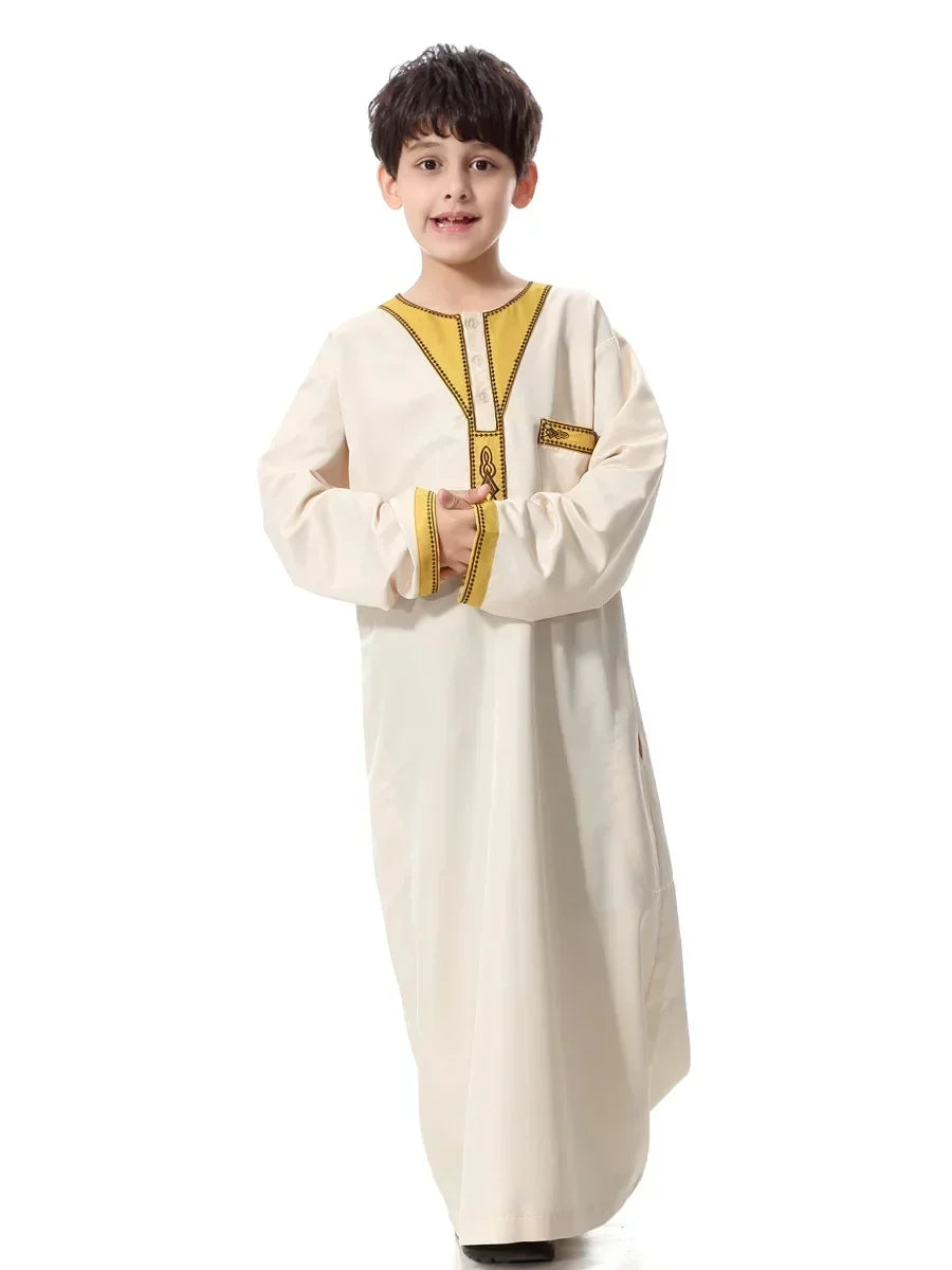Eid Muslim Kids Abaya Jubba Thobe Dress Kimono Boy Thobe Thawb Caftan for Children Ramadan Long Robes Dress Dubai Arab 2026