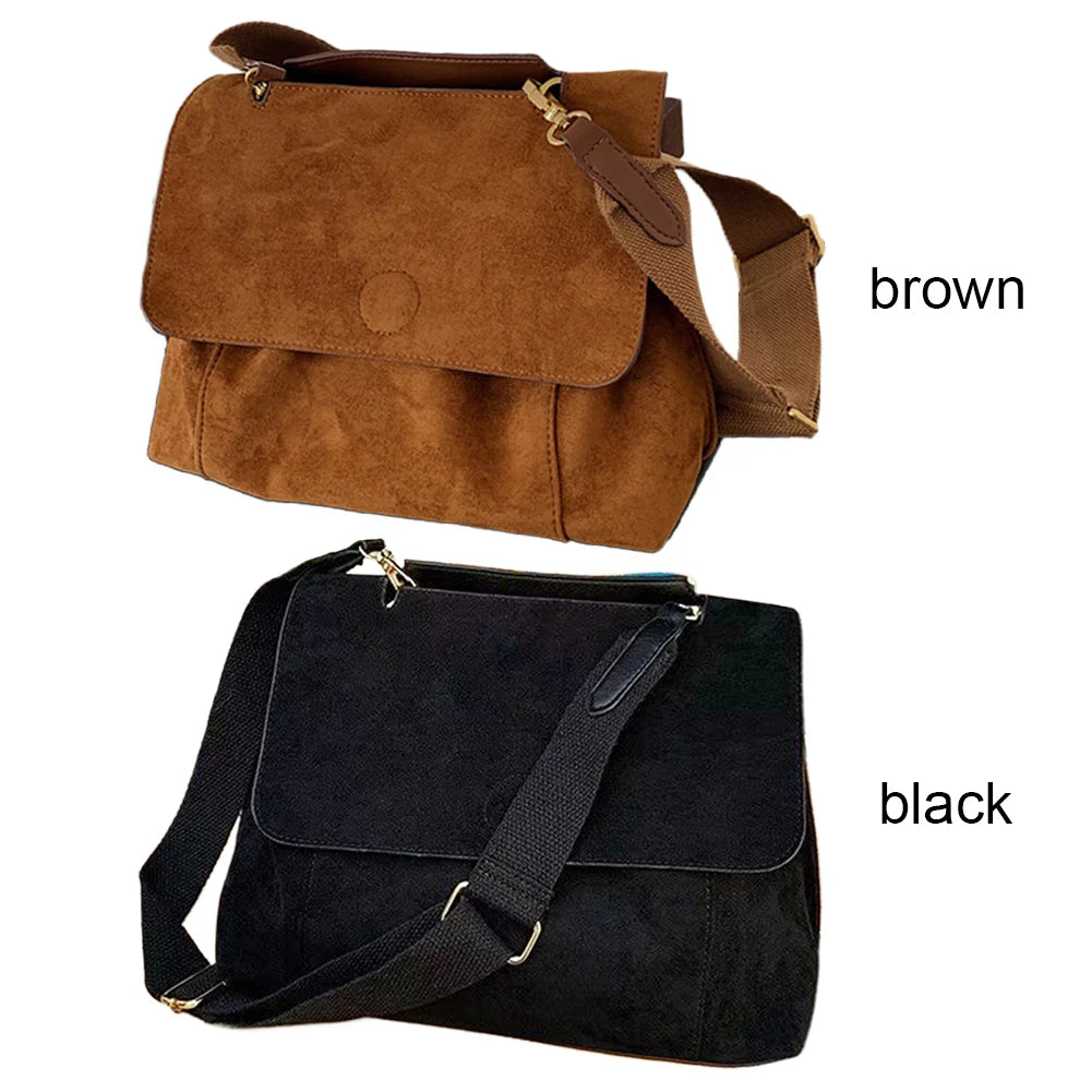 Women Vintage Crossbody Bag PU Leather Daily Shoulder Purse Large Capacity Casual Crossbody Bag Ladies Commute Bag