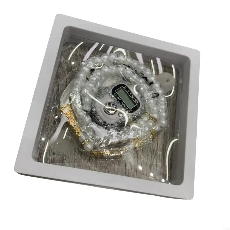 Y3NE 99-Prayer Tasbih Beads Rosary Beads with Counter Tasbih Prayer Beads Wrap Bracelets Necklace Eid Prayer Beads for Adult