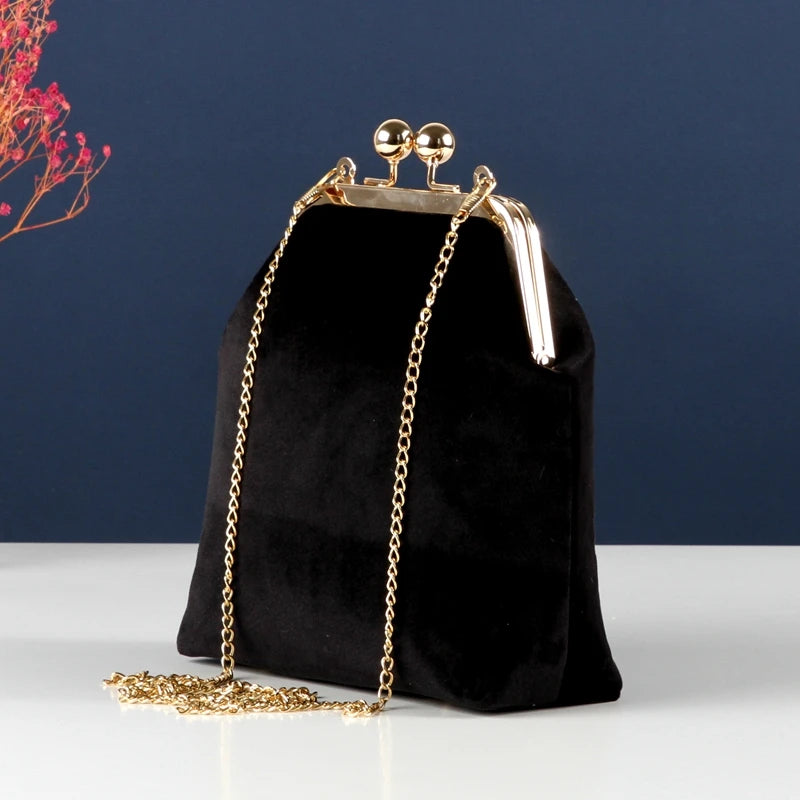 5 Colors Bags Shell Lock Women Bags Velvet Soft Bag Women's Handbags Chain Women Shoulder Crossbody Bag Fringe