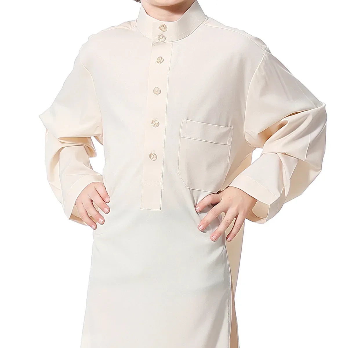 Muslim Saudi Arab Boys Robe Kids Abaya Kaftan Prayer Islam Ramadan Clothing Long Sleeve Thobe Middle East Teenage Dress Dubai