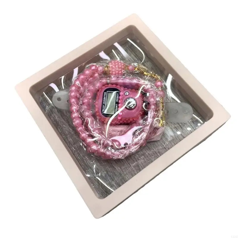 Y3NE 99-Prayer Tasbih Beads Rosary Beads with Counter Tasbih Prayer Beads Wrap Bracelets Necklace Eid Prayer Beads for Adult