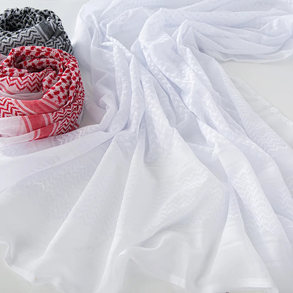 Muslim Men's Head Scarf Saudi Arab Middle Eastern Keffiyeh Scarves Islamic Clothing Male Hijab Turban Shemagh Muhammad Hat
