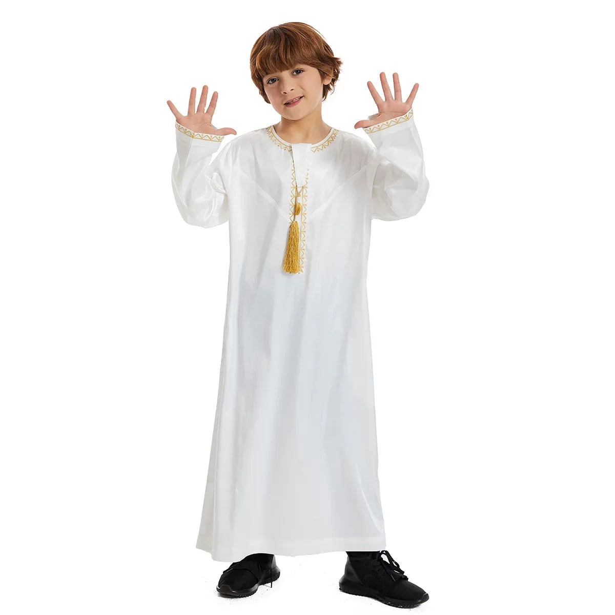 Eid Muslim Children Abaya Ramadan Jubba Prayer Thobe Boy Kids Abayas Islam Long Robe Gown Kaftan Dubai Arab Tassel Dishdasha