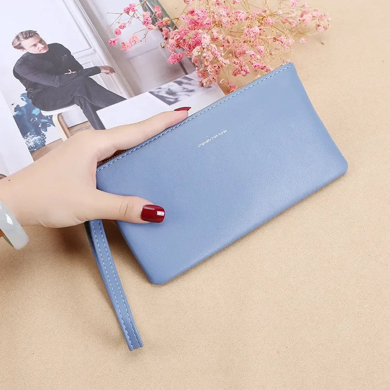 Women Wallet Female Purse Soft Leather Long Coin Purse Card Holder Money Clutch Large Capacity Vintage Zipper Slim Wallet