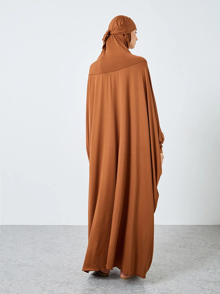 Islamic Prayer Abaya Muslim Women Abayas Long Sleeve Hooded Modesty Ramadan Dresses With Hijab Jilbabs Middle Eastern Kaftans