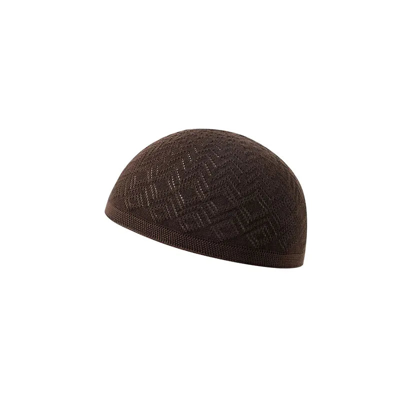 Muslim Men Prayer Hats Unisex Knitted Beanie Wrap Head Cap Islamic Ramadan Jewish India Cap Musulman Arab Men's Kippah Homme Hat