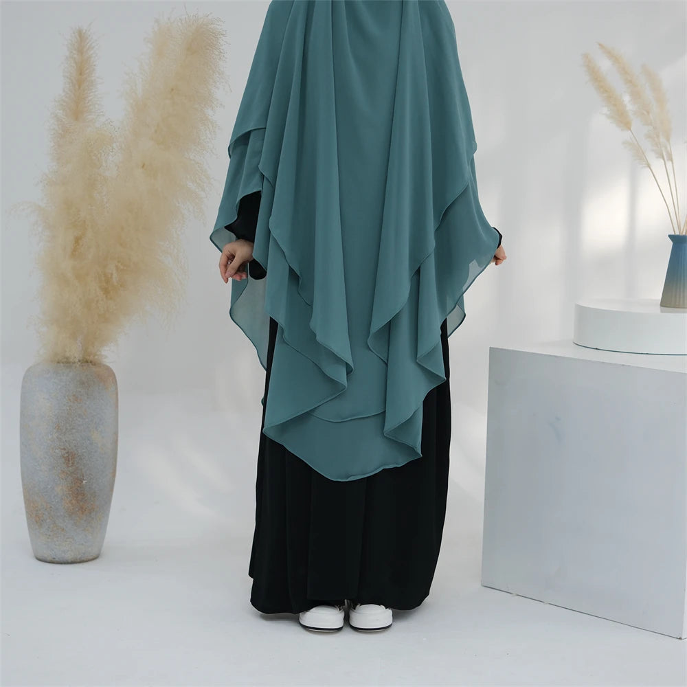 Ramadan Eid Dubai Chiffon Niqab Maxi Khimar Abaya Damen Islam Muslim Hijab Dress Abayas For Women Kebaya Hijabs Femme Musulmane