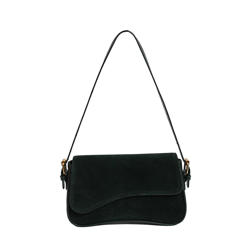 Solid Color Striped Flannel Women Crossbody Bag Quiet Luxury Designer Bag Fashionable Elegant PU Leather Shoulder Bags for Women